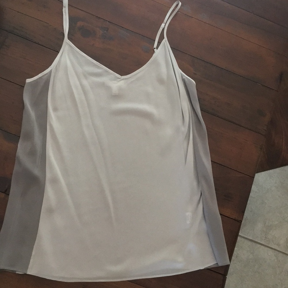 100% Silk J Crew two tone silver/grey Camisole szM